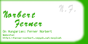 norbert ferner business card